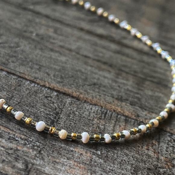 Anthropologie Jewelry - NEW Freshwater Pearl & Gold Anklet